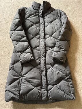 The North Face Women's Gray Long Quilted Puffer Coat